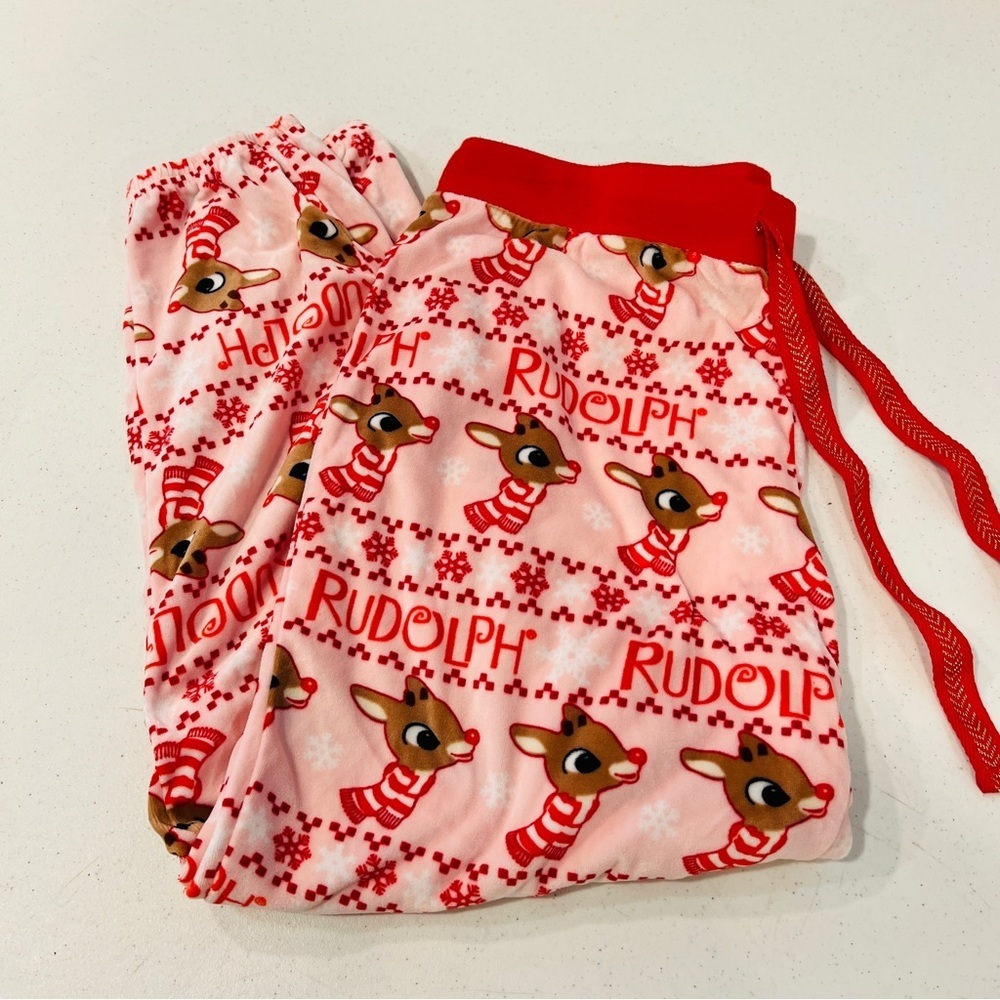 Rudolph the Red-Nosed Reindeer Christmas  Pajama bottoms Velour Sleep Pants